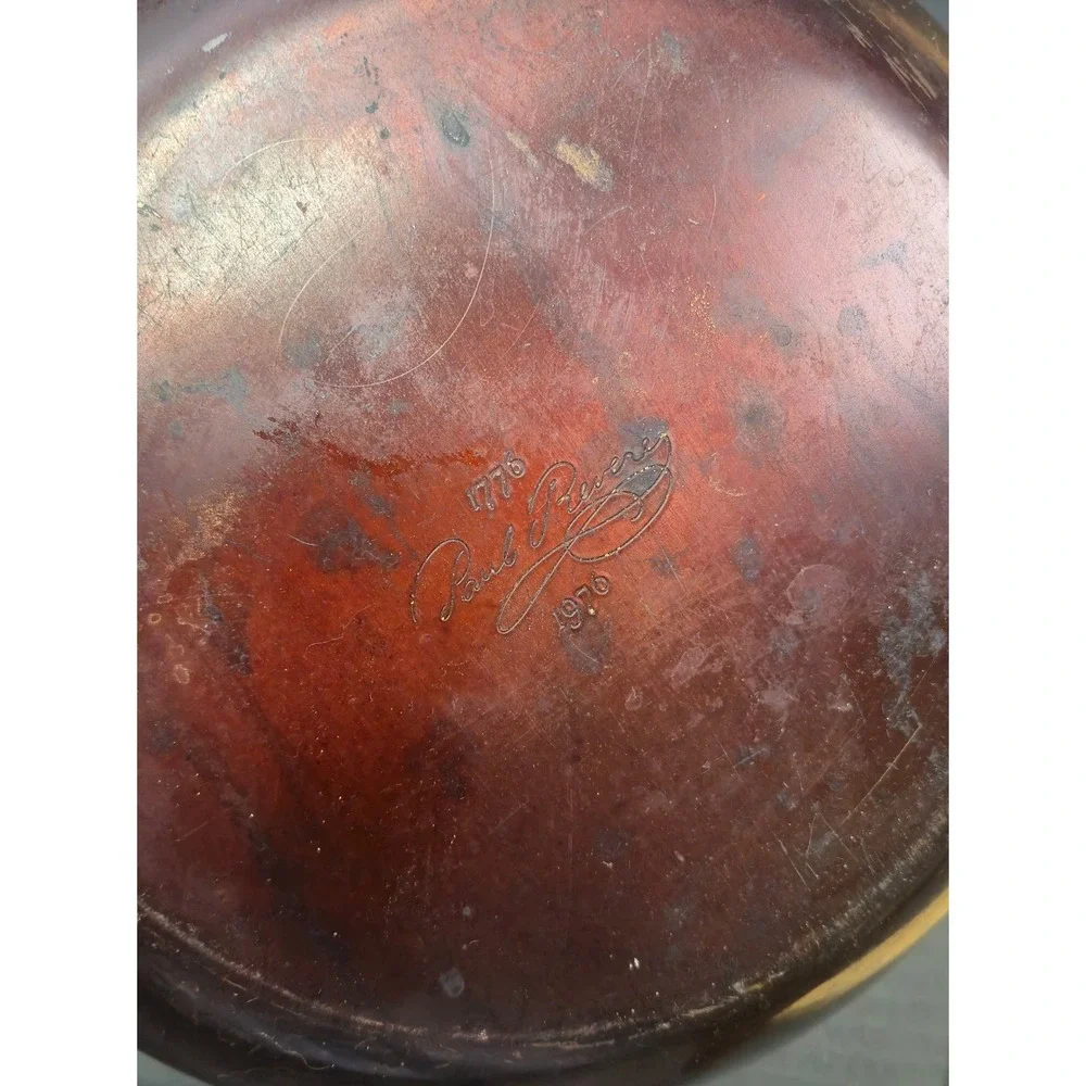 Vintage Paul Revere 1776-1976 Bicentennial Copper Skillet Brass Handle 10 inch